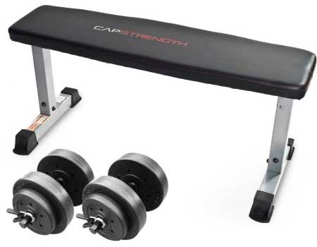 Weight Bench and Dumbbell Home Gym Starter Set