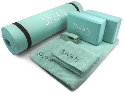 Yoga at Home Kit with Mat, Towels, Strap and Blocks